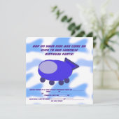 宇宙船 ハッピーバースデー 招待カード 招待状 (スタンド正面)