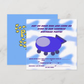 宇宙船 ハッピーバースデー 招待状カード 招待状 (正面/裏面)