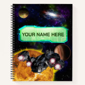 宇宙船，宇宙，太陽，惑星，銀河系 ノートブック (正面)