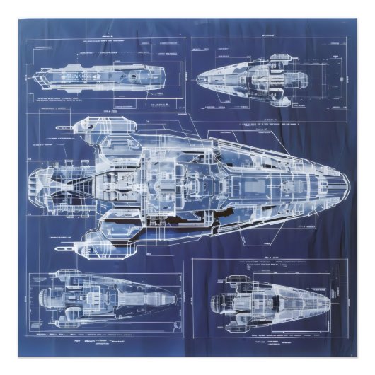 宇宙船Sci-Fi図 フォトプリント (正面)