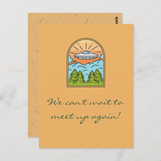 宇宙船UFO宇宙来場者が再会 ポストカード (正面/裏面)