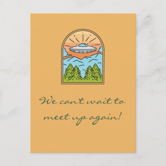 宇宙船UFO宇宙来場者が再会 ポストカード (正面)