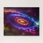 宇宙色の銀河系と宇宙の星 ジグソーパズル (横)