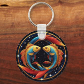 宇宙芸術スタイルの魚座の星座 キーホルダー (裏面)
