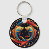 宇宙芸術スタイルの魚座の星座 キーホルダー (裏面)