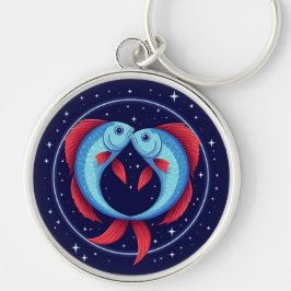 宇宙芸術スタイルの魚座の星座 キーホルダー