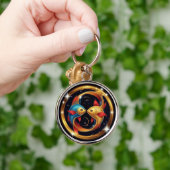 宇宙芸術スタイルの魚座の星座 キーホルダー (手)