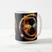 宇宙芸術スタイルの魚座の星座 コーヒーマグカップ (正面右)