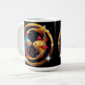 宇宙芸術スタイルの魚座の星座 コーヒーマグカップ (正面左)