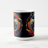 宇宙芸術スタイルの魚座の星座 コーヒーマグカップ (中央)