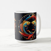 宇宙芸術スタイルの魚座の星座 コーヒーマグカップ (正面右)