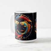 宇宙芸術スタイルの魚座の星座 コーヒーマグカップ (正面左)