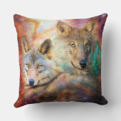 宇宙芸術デザイナー枕のオオカミ精神 クッション (裏面)