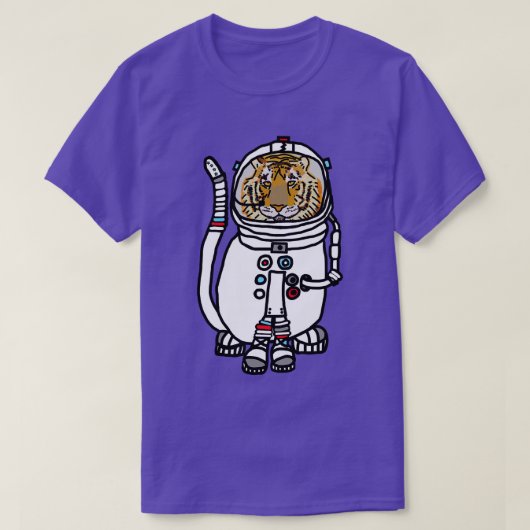 宇宙虎おもしろい宇宙飛行士 Tシャツ (デザイン正面)
