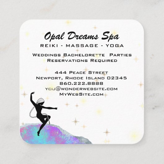 *～*宇宙虹のオパール女神天の魔法 スクエア名刺 (裏面)