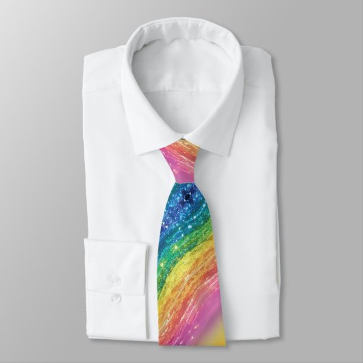 宇宙虹エネルギー非バイナリLGBTQ+プライド ネクタイ (タイ)