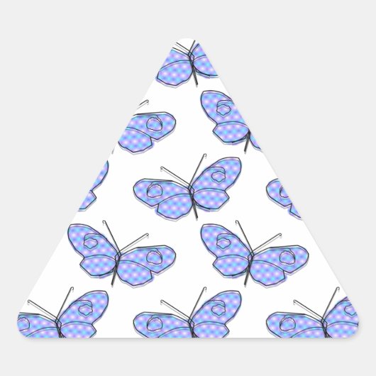 宇宙蝶パターン 三角形シール (正面)