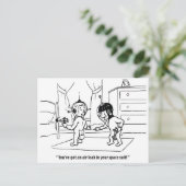 宇宙訴訟の防空ユーモアのあるヴィンテージ ポストカード (スタンド正面)