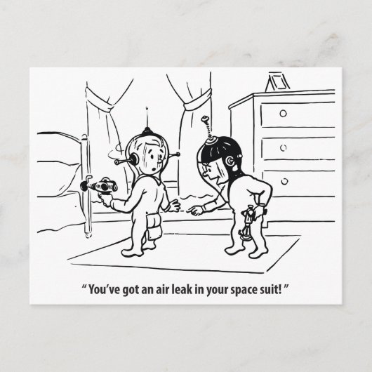 宇宙訴訟の防空ユーモアのあるヴィンテージ ポストカード (正面)