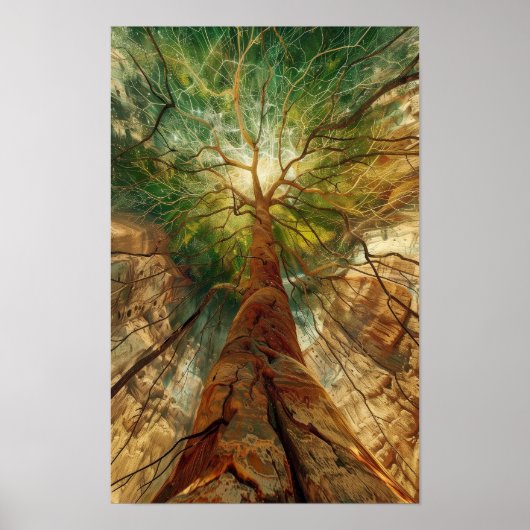 宇宙誕生カラフル- Energy Tree Poster ポスター (正面)