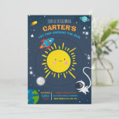 宇宙誕生パーティー宇宙飛行士ロケットパーティー 招待状 (スタンド正面)