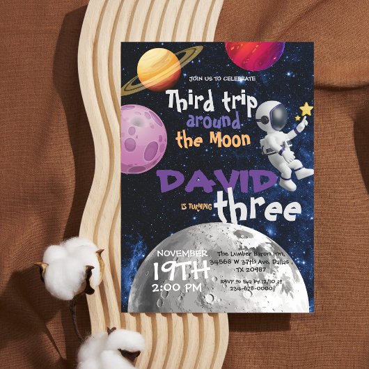 宇宙誕生パーティー宇宙飛行士銀河系ムーン 招待状