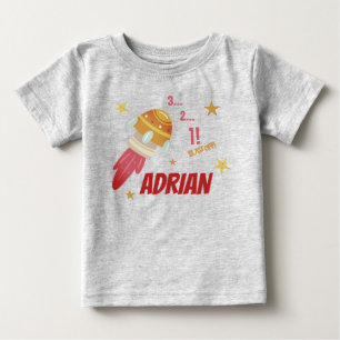 宇宙誕生日のカスタマイズ可能なシャツ ベビーTシャツ