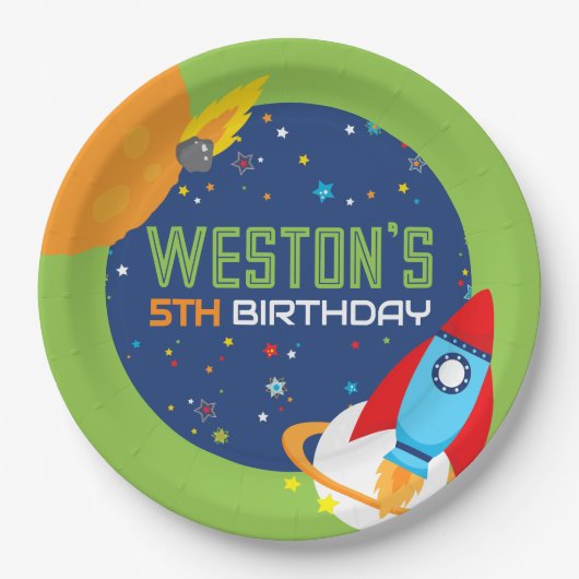 宇宙誕生日アウトオブザワールド紙プレート ペーパープレート (正面)