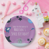 宇宙誕生日エイリアンテーマブルー ペーパープレート (パーティー)