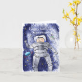 宇宙誕生日カード カード (黄色い花)