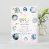 宇宙誕生日ガールピンク最初のトリップザのまわりにサン 招待状 (スタンド正面)