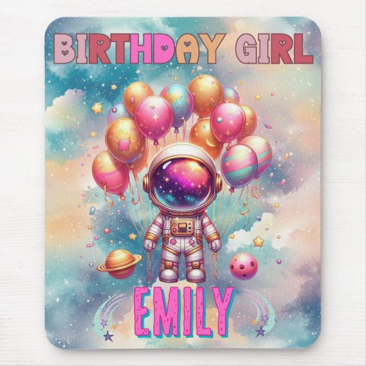 宇宙誕生日ガールフライトクルー マウスパッド (正面)