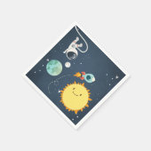宇宙誕生日ナプキンスロケット宇宙飛行士船 スタンダードカクテルナプキン (角)