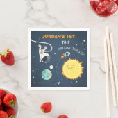 宇宙誕生日ナプキンスロケット宇宙飛行士船 スタンダードカクテルナプキン (インサイチュ)