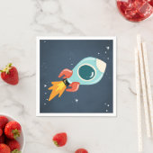 宇宙誕生日ナプキンスロケット宇宙飛行士船 スタンダードカクテルナプキン (インサイチュ)