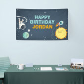 宇宙誕生日バナーロケット宇宙飛行士 横断幕 (トレードショー)