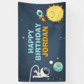 宇宙誕生日バナーロケット宇宙飛行士 横断幕 (縦)