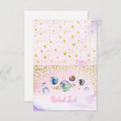 宇宙誕生日パーティビュッフェフードラベル エンクロージャーカード (正面/裏面)