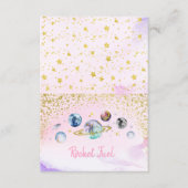 宇宙誕生日パーティビュッフェフードラベル エンクロージャーカード (正面)