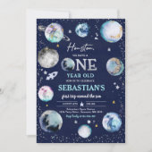 宇宙誕生日パーティファーストのまわりにトリップザサンボーイ 招待状 (正面)