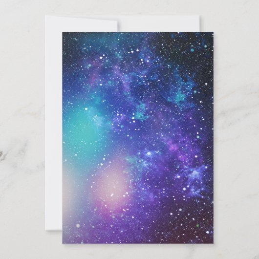 宇宙誕生日パーティーの招待 招待状 (裏面)