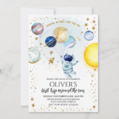 宇宙誕生日パーティーへの招待 招待状 (正面)