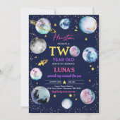 宇宙誕生日パーティーセカンドトリッのまわりにプザサン 招待状 (正面)