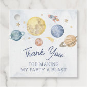 宇宙誕生日パーティーフェイスビーフサンキューラベル フェイバータグ (正面)