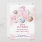 宇宙誕生日パーティー2月2日の誕生日 招待状 (正面)