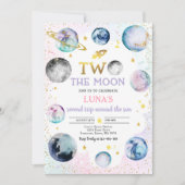 宇宙誕生日パーティー2月2日の誕生日 招待状 (正面)