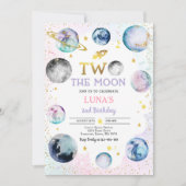 宇宙誕生日パーティー2月2日の誕生日 招待状 (正面)