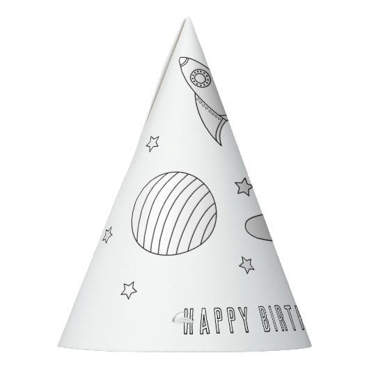 宇宙誕生日パーティー – カラーユア独自のパーティー帽子 パーティーハット (左)