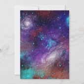 宇宙誕生日パーティー 宇宙飛行士 銀河 惑星 招待状 (裏面)