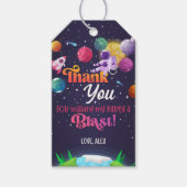 宇宙誕生日メッセージカード – ガール ギフトタグ (正面)